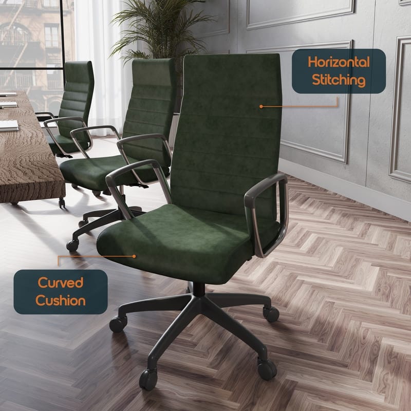 Hilton Modern High Back Ergonomic Leather Office Chair with Adjustable Height, Swivel, and Tilt for Conference or Executive Desk
