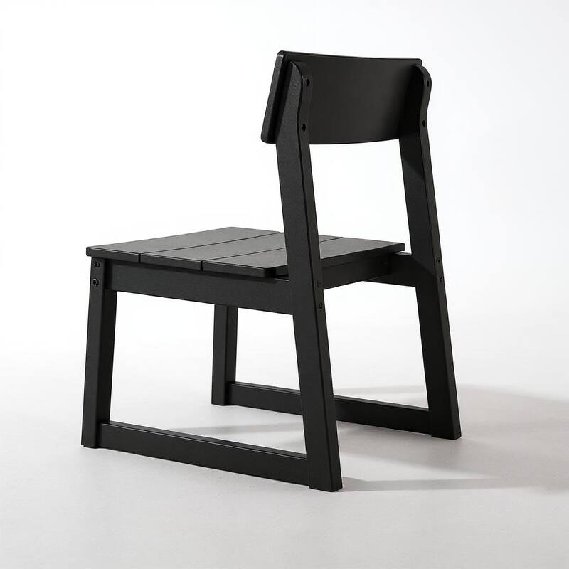 2-Pack HDPE Indoor/Outdoor Dining Chairs, All-Weather Garden & Patio Side Chairs with Modern Backrest