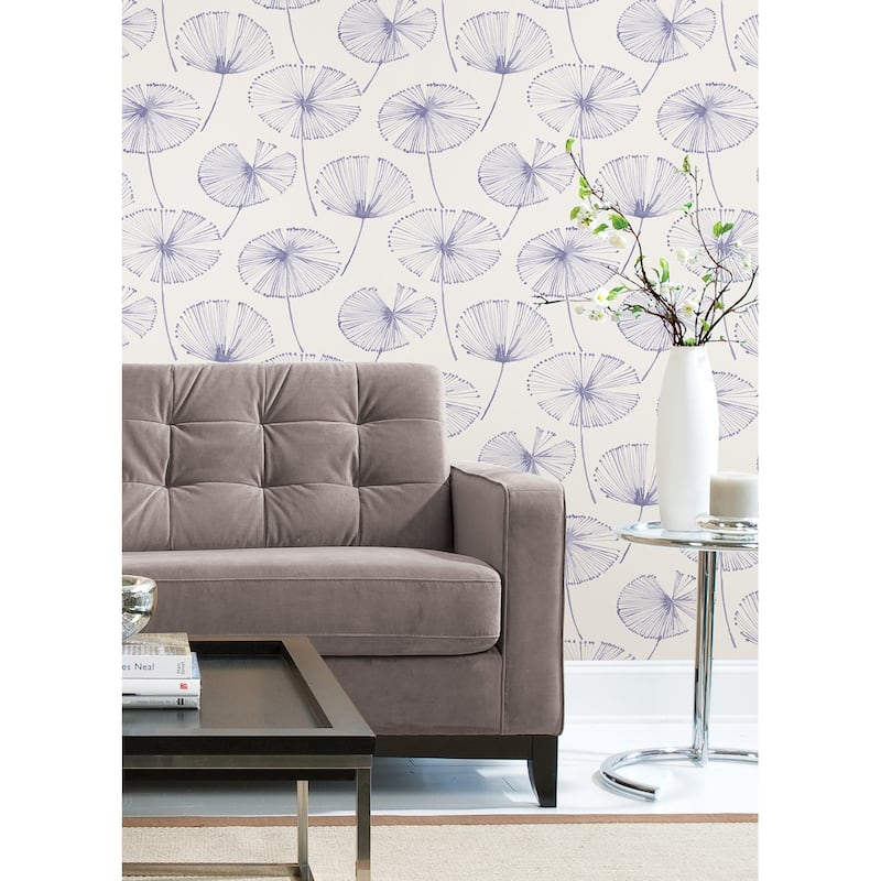 NuWallpaper Periwinkle Aya Flower Peel & Stick Wallpaper - 216in x 20.5in x 0.025in