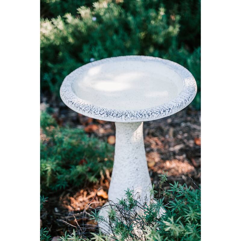 XBrand Set of 2 Birdbaths w/ Round Pedestal & Base, 23.6 Inch Tall