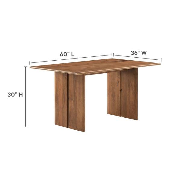 dimension image slide 3 of 4, Amistad 60" Wood Dining Table and Bench Set