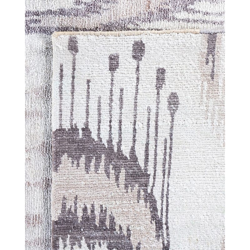 Modern One-of-a-Kind Hand-Knotted Area Rug, Gray - 9' 2" x 11' 9"