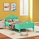 preview thumbnail 3 of 26, Twin Size Toddler Bed with Safety Rails and Love Design Cutouts - Solid Wood Construction, Macaron Colors, Easy Access