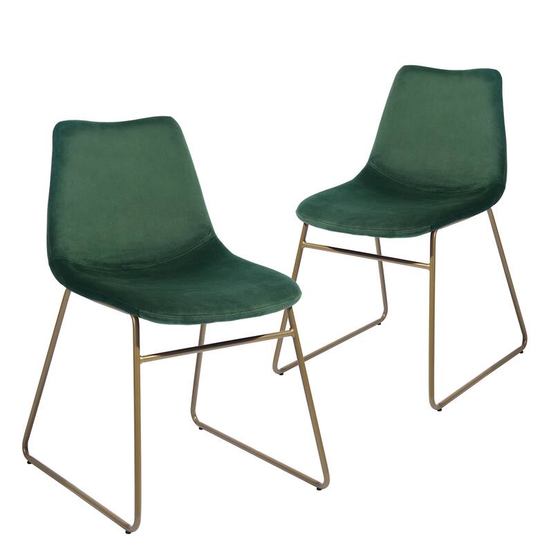 Homylin Batassel Velvet Dining Chairs, Upholstered Reception Chairs, with Metal Legs for Home Kitchen, Living Room(set of 2)