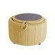preview thumbnail 33 of 55, 30" W Round Velvet Upholstered Storage Ottoman with Flip Top Tray