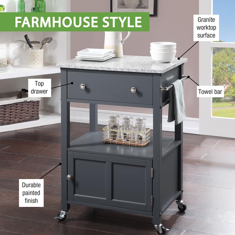 Fairfax Kitchen Cart with Granite Top