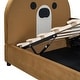 preview thumbnail 10 of 8, Upholstered Daybed Twin Size Sofa Bed with Brown Bear Shaped Headboard, Hydraulic System and Breathable Mesh Fence