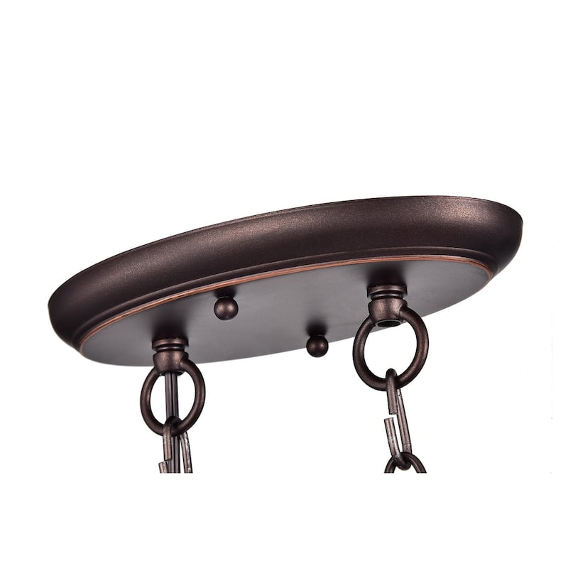 Oil Rubbed Bronze 4-Light Linear Island Lighting with Glass Shades - Oil Rubbed Bronze