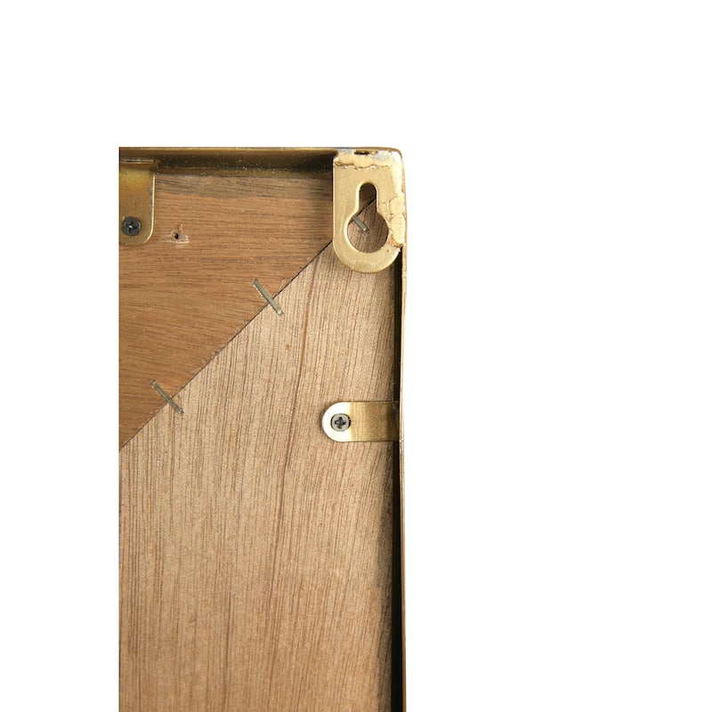 Wall Clock With Wood Finish and Gold Trim, Natural and Gold
