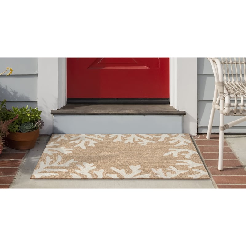 Liora Manne Capri Coral Border Indoor/Outdoor Rug
