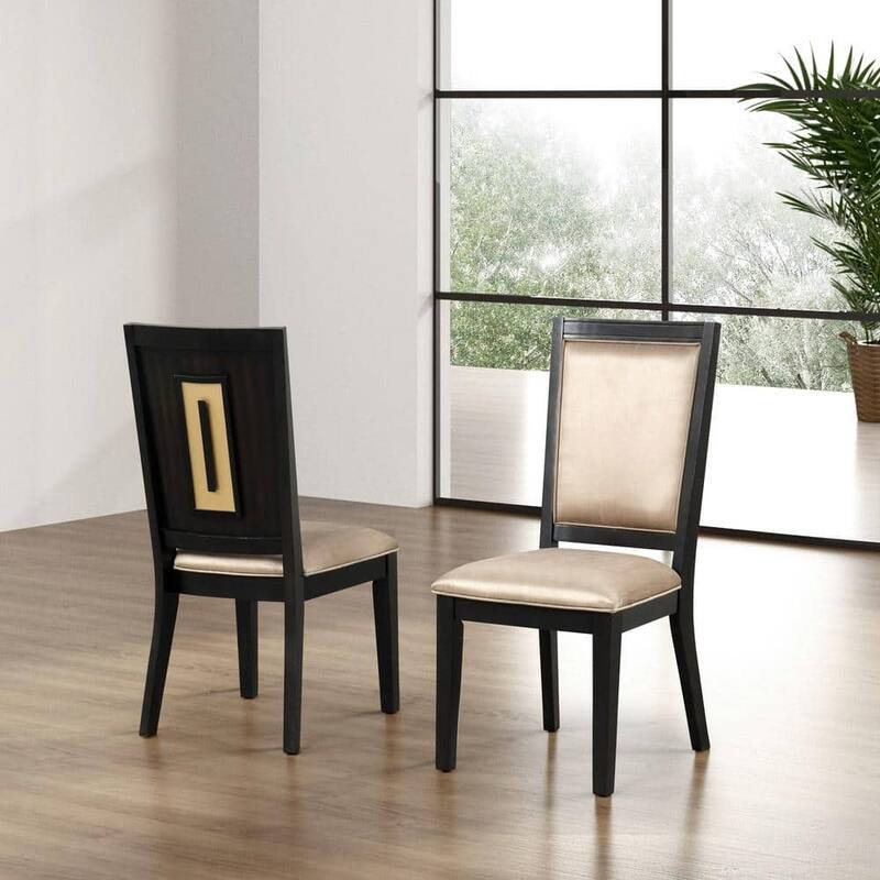 Espresso Set Of 2pc Dining Chairs, Contemporary Style