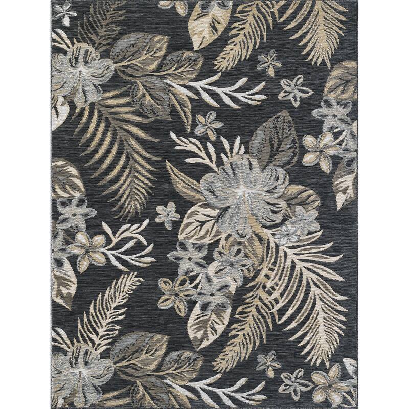 Domani Novarro Modern Palms Reversible Indoor/Outdoor Area Rug - 7'10" x 10'