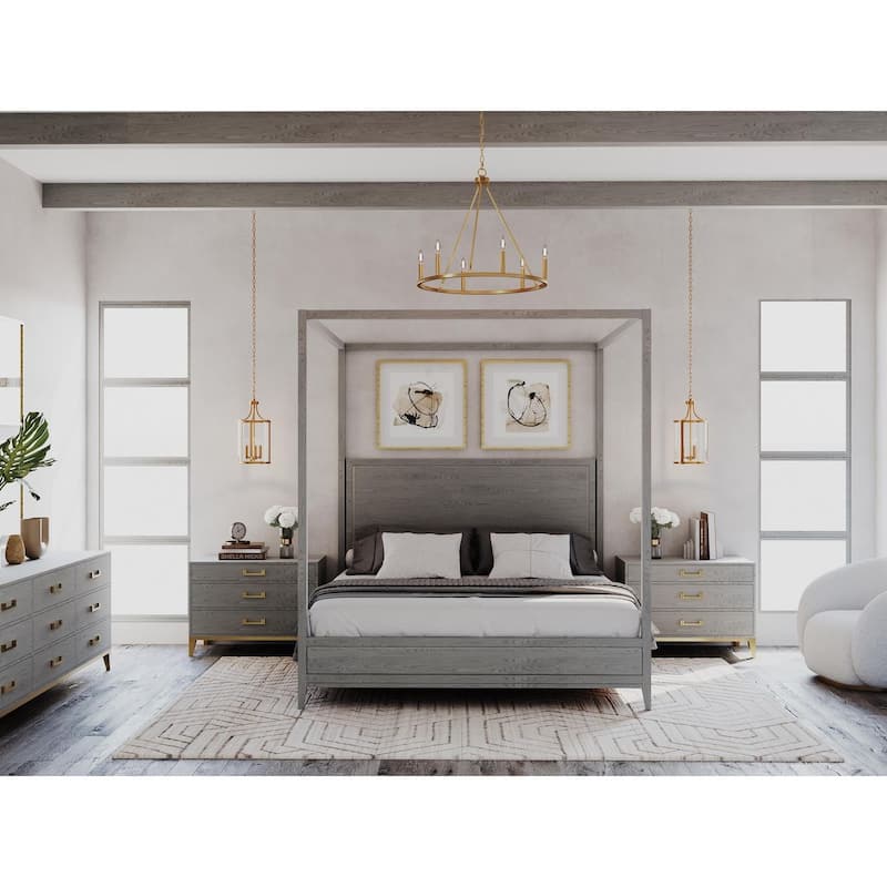 Gilliam Collection Six-Light Vintage Brass New Traditional Chandelier - 27.62 in x 27.62 in x 24.87 in