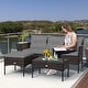 preview thumbnail 6 of 33, Costway 3PCS Patio Rattan Furniture Set 3-Seat Sofa Cushioned Table - See details