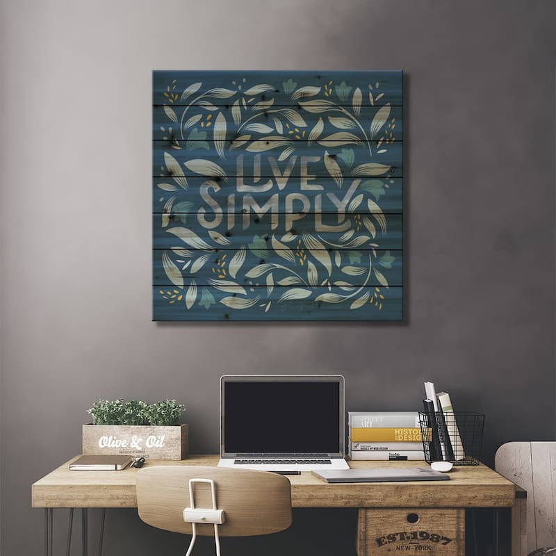 Calm Words I Dark Print On Wood by Gia Graham - Multi-Color