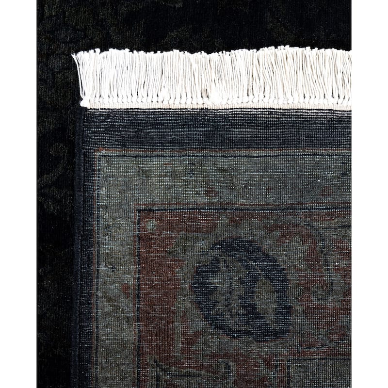 Overdyed One-of-a-Kind Hand-Knotted Area Rug - Black - 4' 2" x 6' 4"