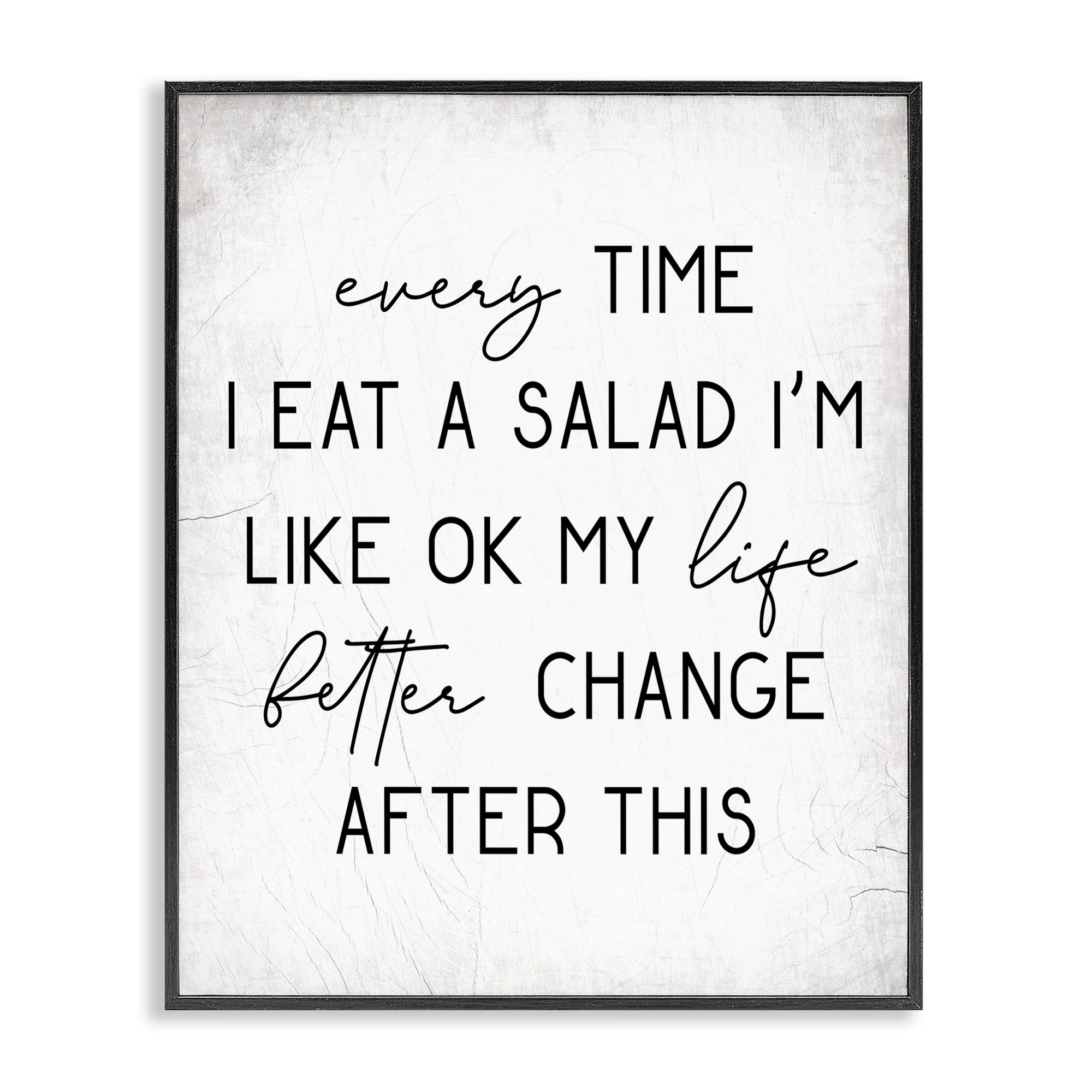 Stupell Every Time I Eat Salad Framed Giclee Art Design By Daphne Polselli