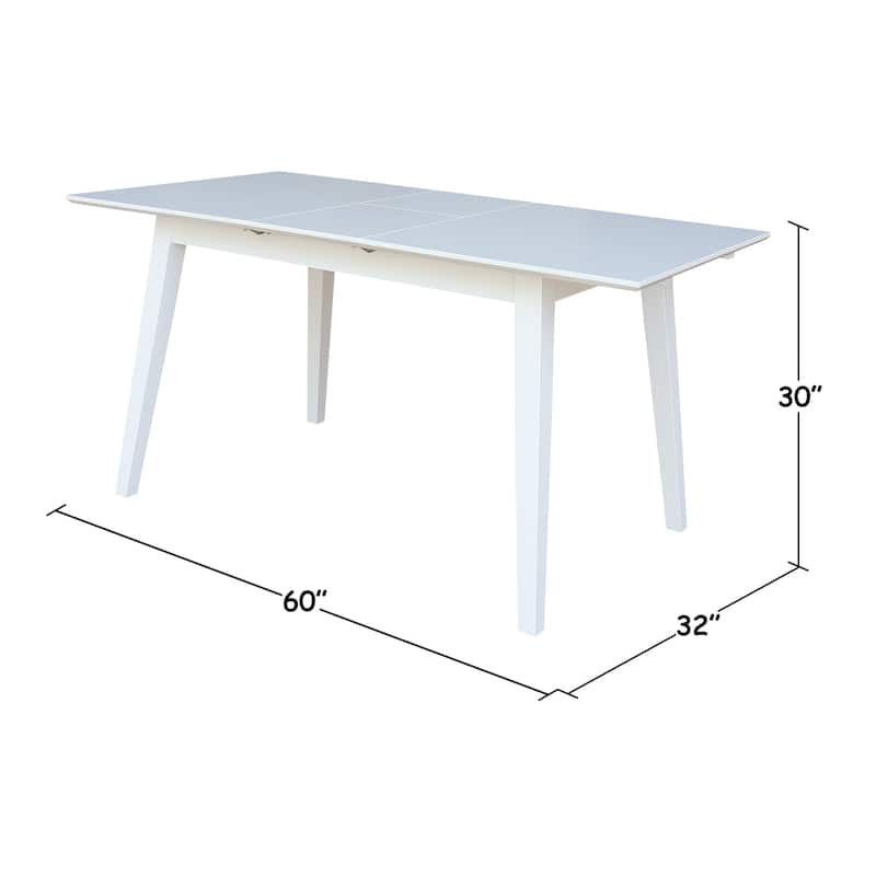 International Concepts Solid Wood 60" Butterfly Extension Dining Table