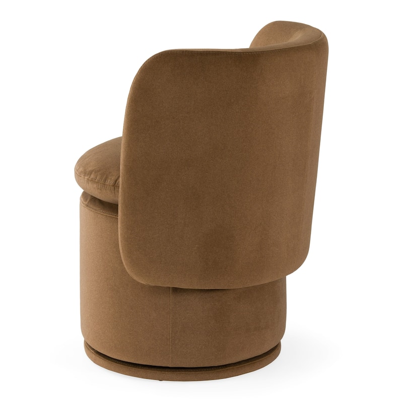 Norris Modern Brown Fabric Swivel Dining Chair