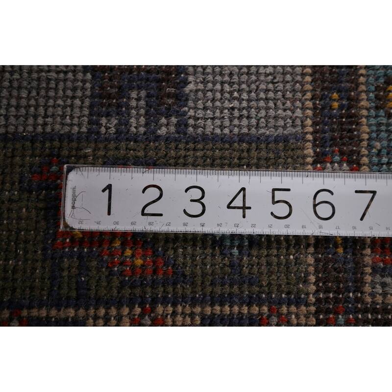 Tribal Geometric Heriz Serapi Indian Area Rug Hand-Knotted Wool Carpet - 8'11" x 11'8"