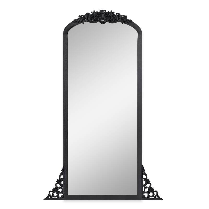 Lumioca Carved Solid Wood Arched Standing Mirror Wall Mirror