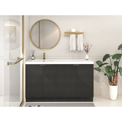 Milano 60" Freestanding Bathroom Vanity with Left Reinforced Acrylic Sink