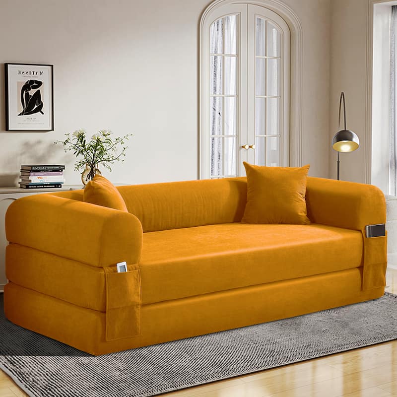 3-in-1 Convertible Sleeper Sofa with Pillows & Storage