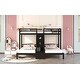 preview thumbnail 13 of 14, Triple Twin Bunk Bed with Storage Board, Built-in Staircase & Drawers - Sturdy Pinewood Frame