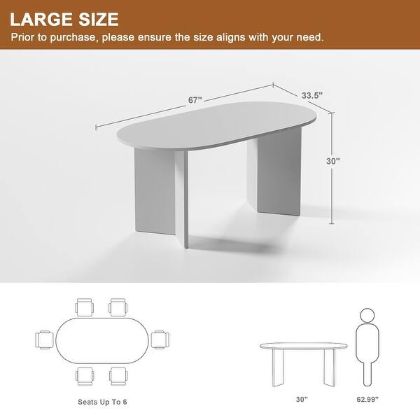 Nordic Style Solid Wood Oval Dining Table - Perfect for 6 People ...