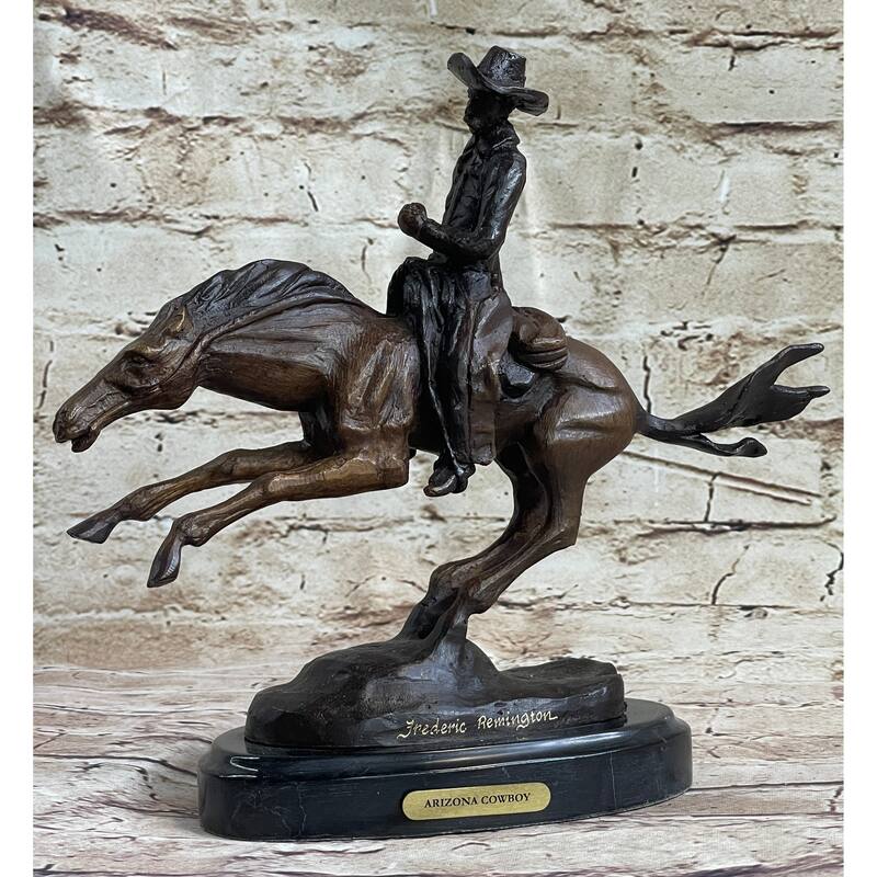 Ranger By Frederic Remington Cowboy On Horseback Bronze Sculpture Statue Country Western Art 9 Inches X 8 Inches