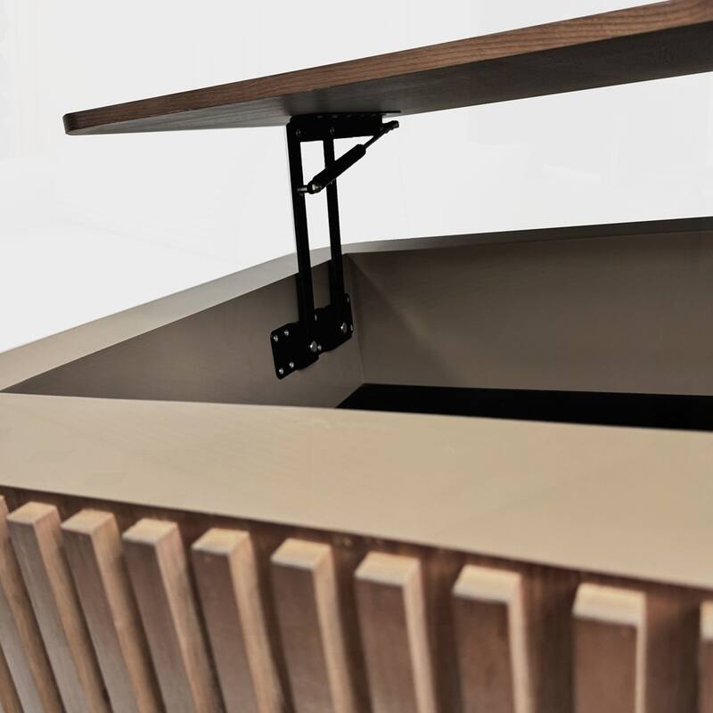 Lift-top Coffee Table Solid Wood Veneered Coffee Table with Storage and Adjustable Height