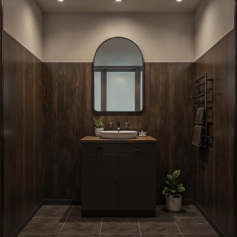 Renwil Cascais 36" H x 24" W Wall Mirror, Black