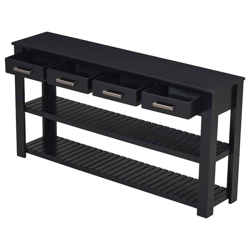 Styli Entryway Console Table with 4 Drawers and 2 Shelves