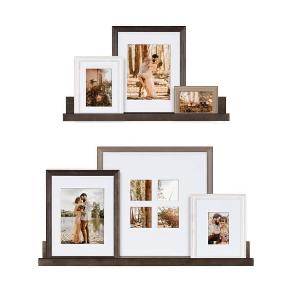 slide 4 of 9, Kate and Laurel Bordeaux Wall Shelves with Frames Set 8 Piece - Multi/Gray