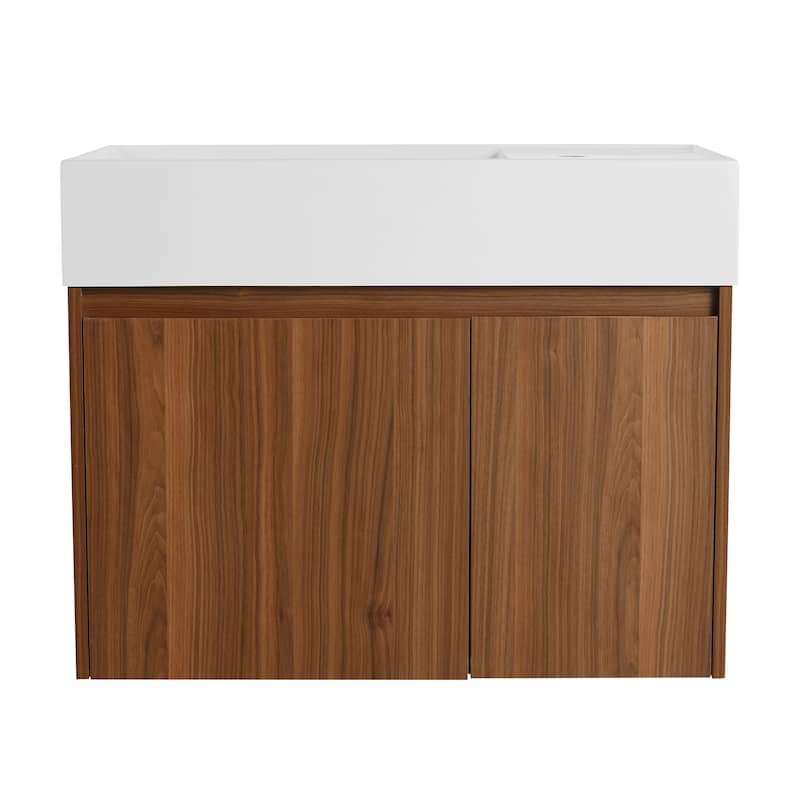 30 Inch Bathroom Cabinet With Sink,Soft Close Doors,Float Mounting Design, For Small Bathroom