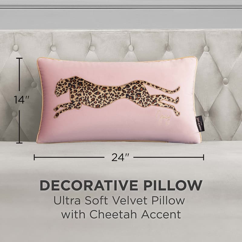 Juicy Couture Velvet Cheetah Pillow 14" x 24"