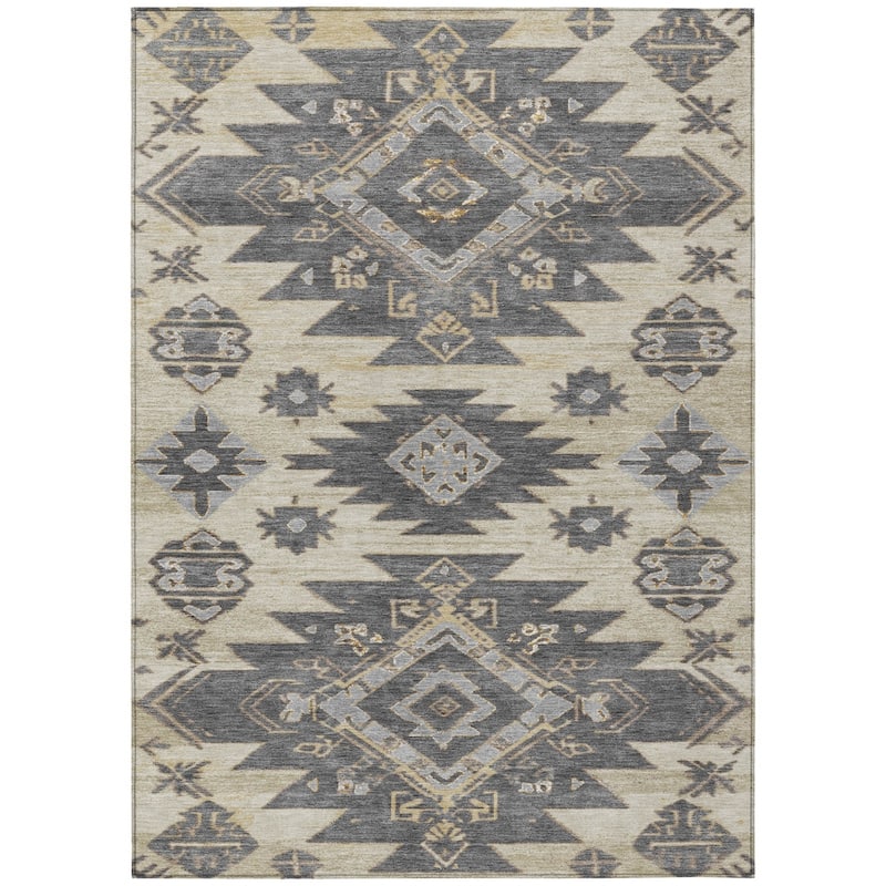 HomeRoots Tribal Transitional Rectangle Outdoor Rug