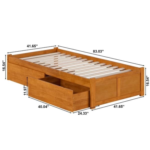 dimension image slide 4 of 8, Concord Platform Bed with Footboard and Storage Drawers