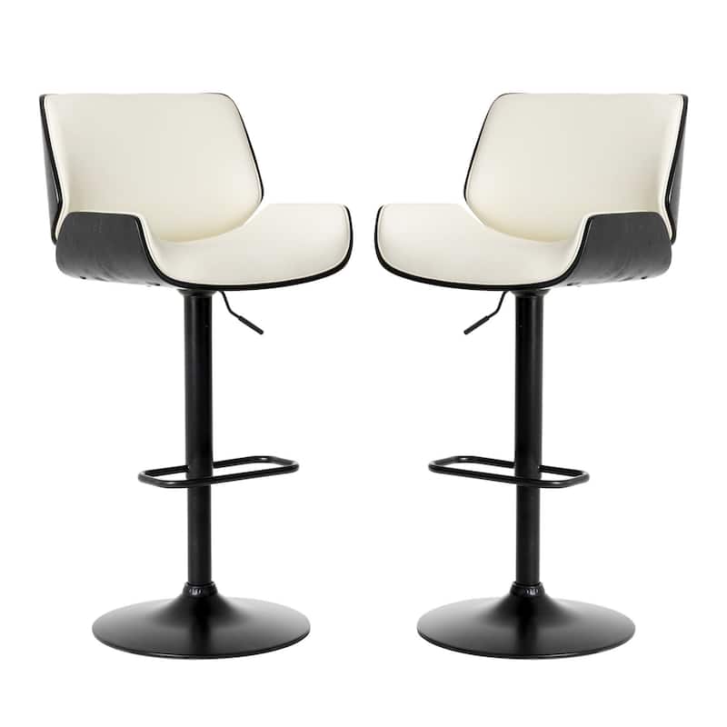 Glitzhome Set of 2 or 4 Modern Height Adjustable Faux Leather Swivel Bar Stools
