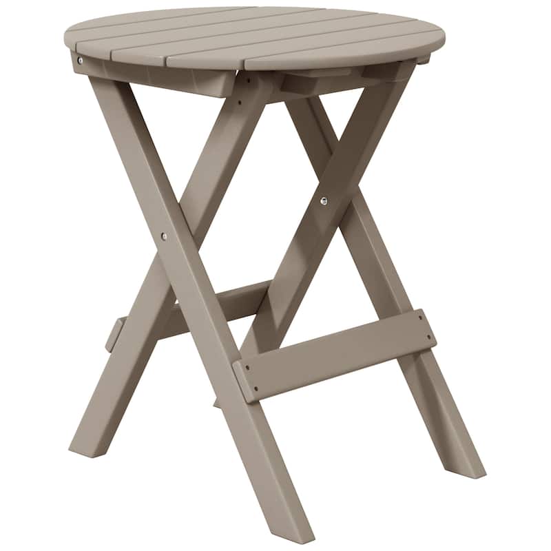 Laguna Patio Round Folding Dining Table - Weathered Wood