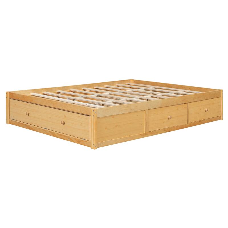 Queen Platform Bed Frame with Underbed Storage by Harper&Bright Designs