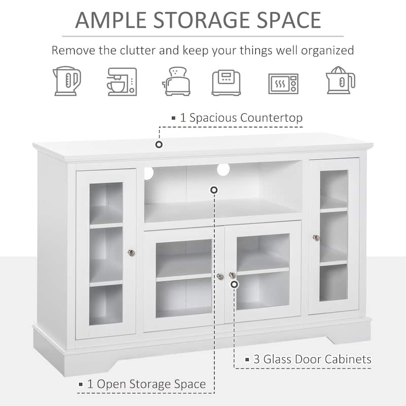 HOMCOM Transitional Sideboard Cabinet with Glass Doors