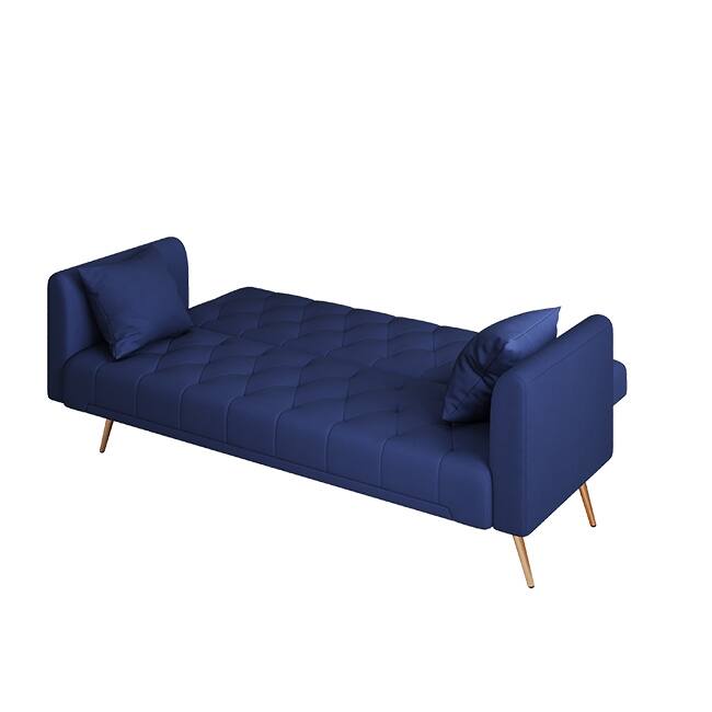 71" Velvet Green Gray Double Sofa Bed