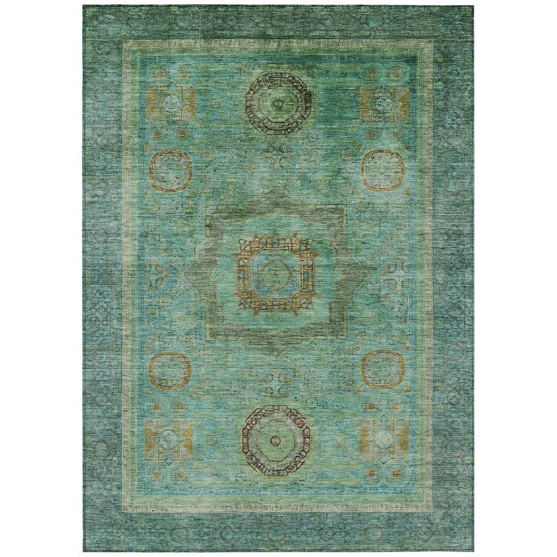 Machine Washable Indoor/Outdoor Traditional Chantille Rug