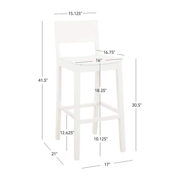 dimension image slide 3 of 4, Linon Dahlia Armless Barstool Set of 2