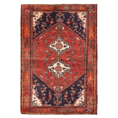 ECARPETGALLERY Hand-knotted Anadol Dark Red Wool Rug - 4'4 x 6'5