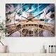 preview thumbnail 1 of 4, Designart 'Paris Eiffel TowerUnder Blue Sky' Cottage 3 Panels Oversized Wall CLock - 36 in. wide x 28 in. high - 3 panels