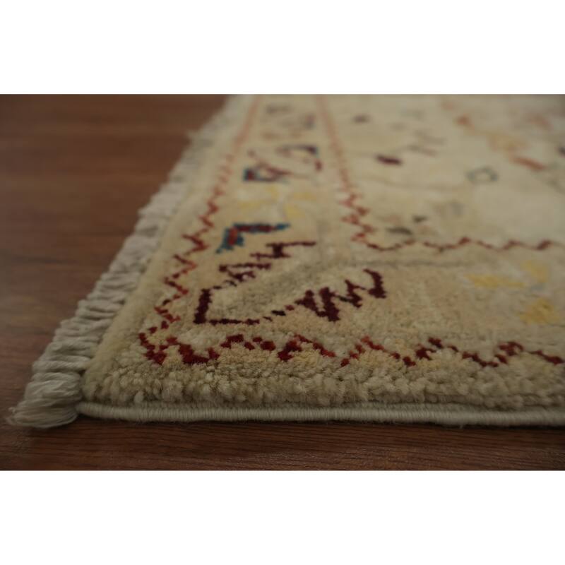 Hand Knotted Oriental 100% Wool Carpet Traditional Floral Beige & Ivories Chobi-Peshawar Area Rug - 3' 0'' X 2' 0''