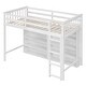 preview thumbnail 5 of 5, White Loft Bed with 8 Open Storage Shelves and Built-in Ladder, Full-length Guardrail