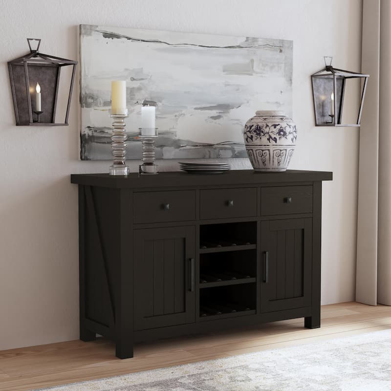 Lattice Wood Buffet by Flexsteel - 52" x 34" x 20" - 52" x 34" x 20" - Ebony